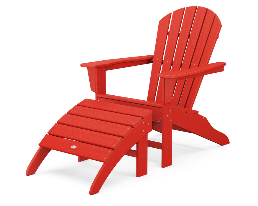 POLYWOOD South Beach Adirondack 2-Piece Set in Sunset Red