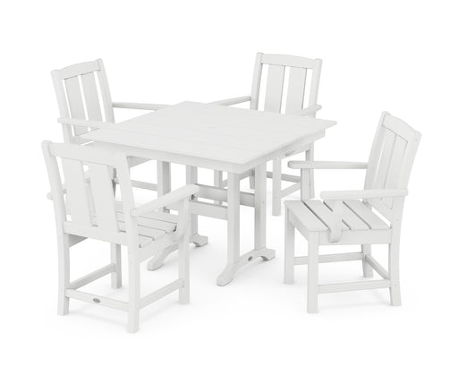 POLYWOOD® Mission 5-Piece Farmhouse Dining Set in Black
