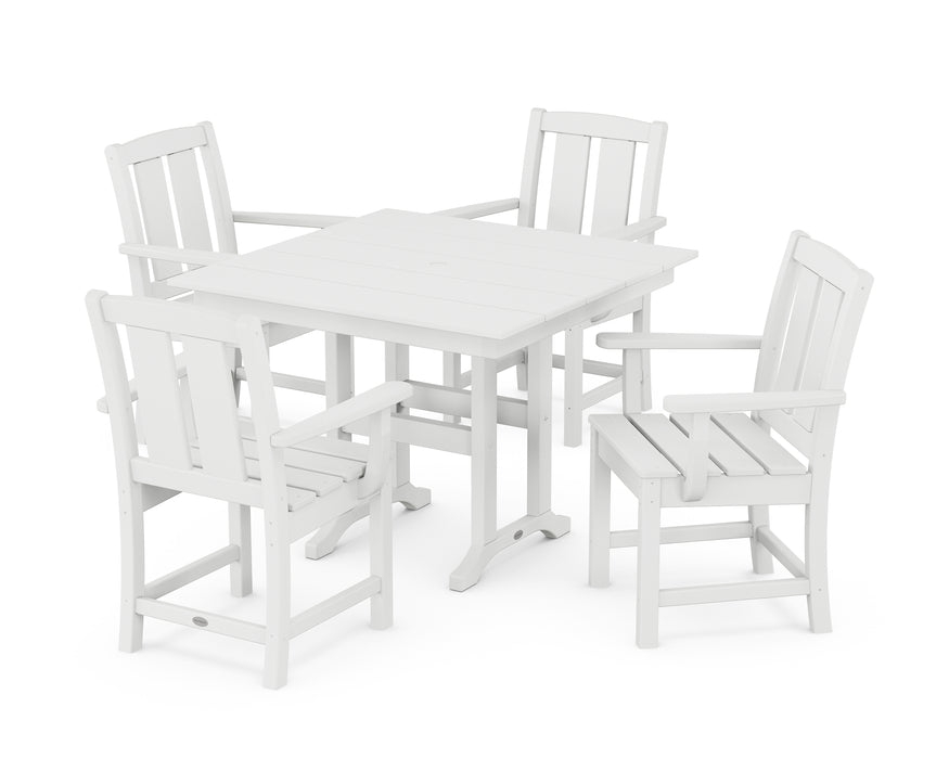 POLYWOOD® Mission 5-Piece Farmhouse Dining Set in Black