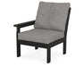 POLYWOOD Vineyard Modular Left Arm Chair in Black with Grey Mist fabric