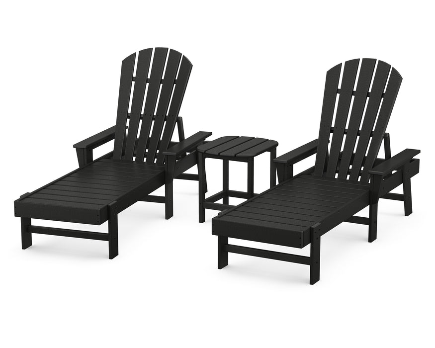 POLYWOOD South Beach Chaise 3-Piece Set in Black
