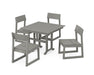 POLYWOOD EDGE Side Chair 5-Piece Farmhouse Dining Set in Slate Grey