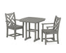 POLYWOOD Chippendale 3-Piece Dining Set in Slate Grey