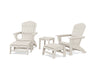 POLYWOOD® 5-Piece Nautical Grand Adirondack Set with Ottomans and Side Table in Sand
