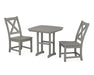 POLYWOOD Braxton Side Chair 3-Piece Dining Set in Slate Grey