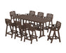 POLYWOOD® Nautical 9-Piece Bar Set with Trestle Legs in Sand