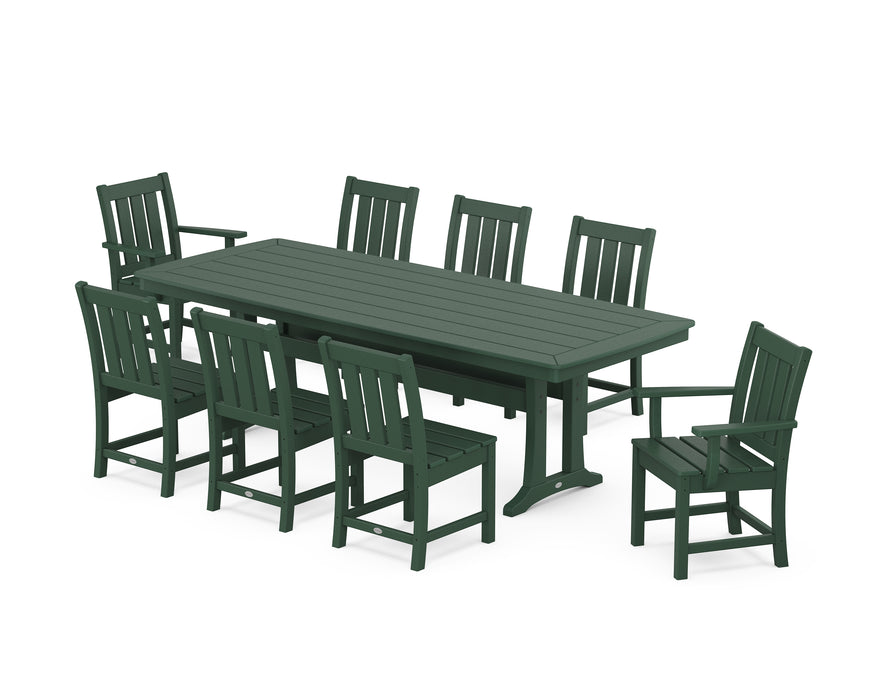 POLYWOOD® Oxford 9-Piece Dining Set with Trestle Legs in Mahogany