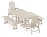 POLYWOOD South Beach 5-Piece Farmhouse Dining Set with Benches in Sand