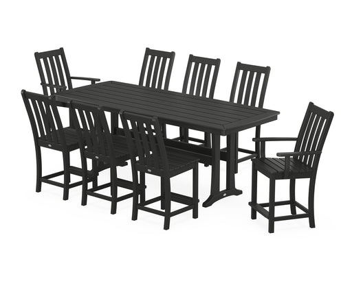 POLYWOOD® Vineyard 9-Piece Counter Set with Trestle Legs in Green