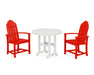 POLYWOOD Classic Adirondack 3-Piece Round Dining Set in Sunset Red
