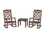 Martha Stewart by POLYWOOD Chinoiserie 3-Piece Rocking Chair Set in Mahogany