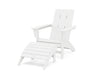 POLYWOOD Modern Adirondack Chair 2-Piece Set with Ottoman in