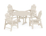 POLYWOOD Long Island 5-Piece Round Dining Set with Trestle Legs in Sand