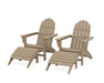POLYWOOD Vineyard Adirondack Chair 4-Piece Set with Ottomans in