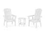 POLYWOOD® Nautical 3-Piece Curveback Upright Adirondack Chair Set in White