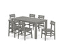 POLYWOOD® Modern Studio Plaza Chair 7-Piece Parsons Table Dining Set in Teak