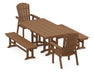 POLYWOOD Nautical Adirondack 5-Piece Farmhouse Dining Set in Teak