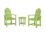POLYWOOD® Classic 3-Piece Upright Adirondack Chair Set in Lime
