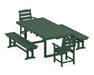 POLYWOOD Lakeside 5-Piece Dining Set with Trestle Legs in Green