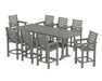 POLYWOOD® Captain 9-Piece Farmhouse Counter Set with Trestle Legs in Black