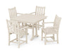 POLYWOOD Traditional Garden 5-Piece Farmhouse Dining Set With Trestle Legs in Sand