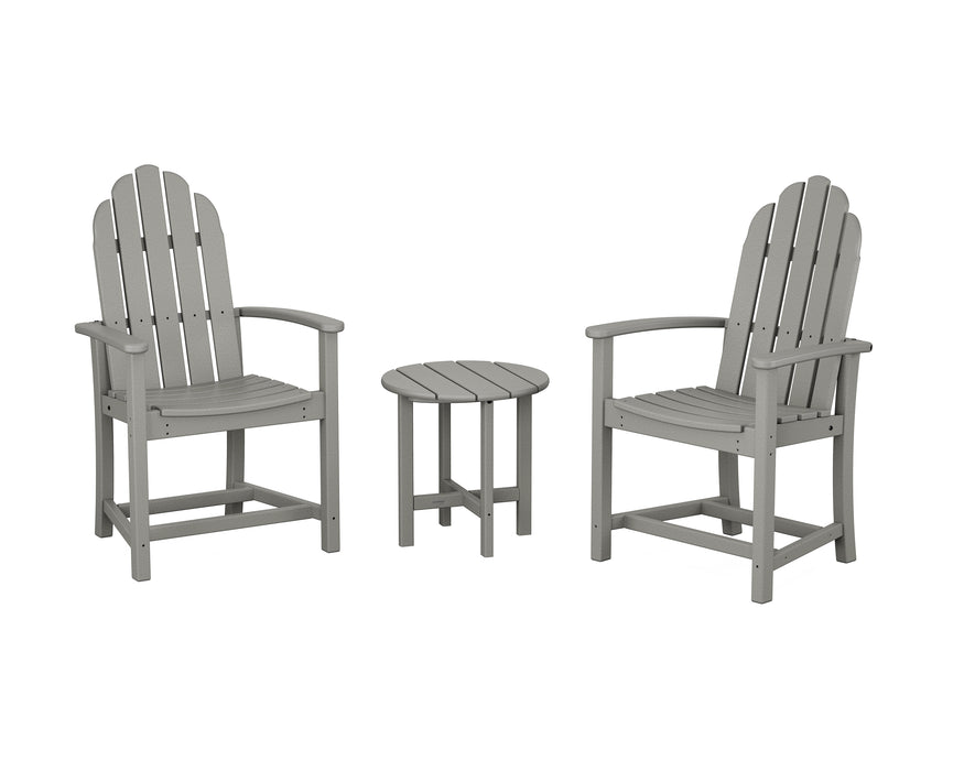 POLYWOOD® Classic 3-Piece Upright Adirondack Chair Set in Slate Grey