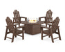 POLYWOOD® Long Island 4-Piece Upright Adirondack Conversation Set with Fire Pit Table in Mahogany