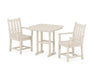 POLYWOOD Traditional Garden 3-Piece Dining Set in Sand