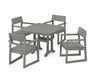 POLYWOOD EDGE 5-Piece Dining Set with Trestle Legs in Slate Grey