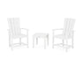 POLYWOOD® Quattro 3-Piece Upright Adirondack Chair Set in White