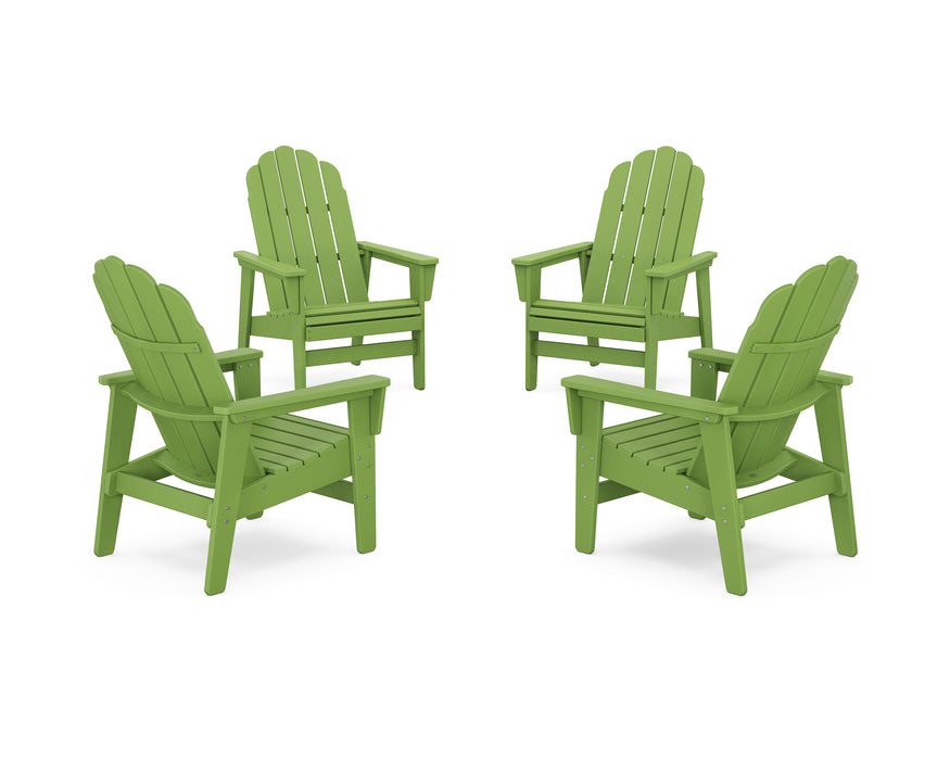 POLYWOOD® 4-Piece Vineyard Grand Upright Adirondack Chair Conversation Set in Aruba