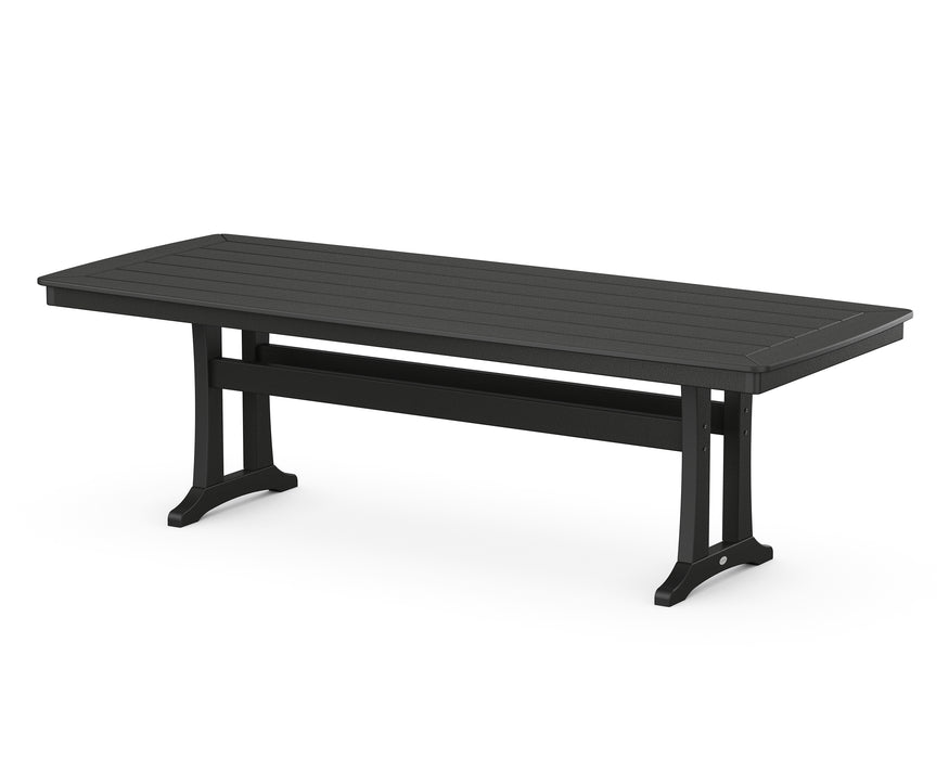 POLYWOOD Nautical Trestle 39" x 97" Dining Table in Black
