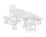 POLYWOOD Traditional Garden 5-Piece Dining Set with Trestle Legs in White