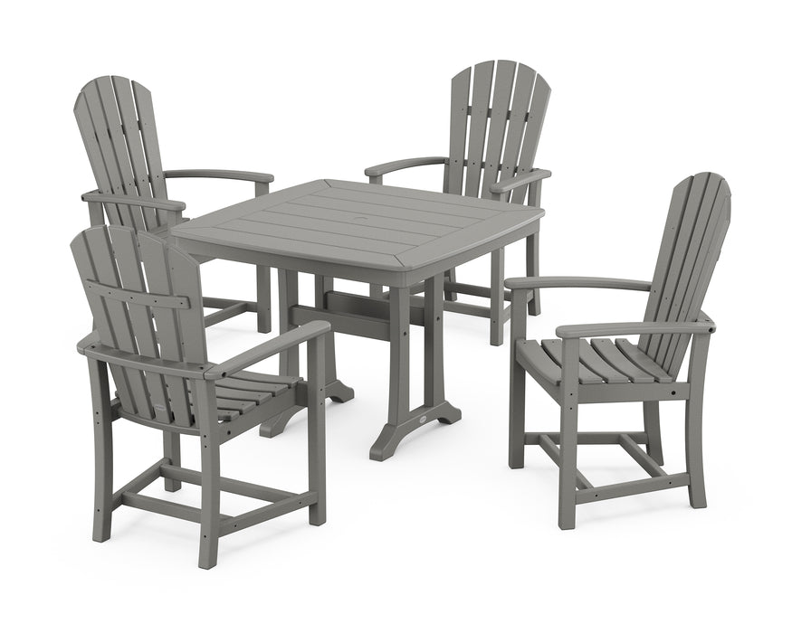 POLYWOOD Palm Coast 5-Piece Dining Set with Trestle Legs in Slate Grey
