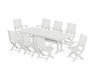 POLYWOOD Signature Folding 9-Piece Dining Set with Trestle Legs in White