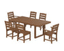 POLYWOOD Lakeside 7-Piece Dining Set with Trestle Legs in Teak