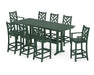 POLYWOOD® Chippendale 9-Piece Farmhouse Bar Set with Trestle Legs in Black