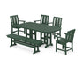 POLYWOOD® Mission 6-Piece Farmhouse Dining Set with Bench in Mahogany