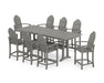 POLYWOOD® Classic Adirondack 9-Piece Farmhouse Counter Set with Trestle Legs in Slate Grey