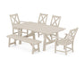 POLYWOOD® Braxton 6-Piece Rustic Farmhouse Dining Set With Trestle Legs in Sand