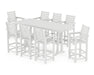 POLYWOOD® Captain 9-Piece Bar Set with Trestle Legs in White