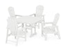 POLYWOOD South Beach 5-Piece Dining Set with Trestle Legs in White