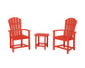 POLYWOOD® Palm Coast 3-Piece Upright Adirondack Chair Set in Tangerine