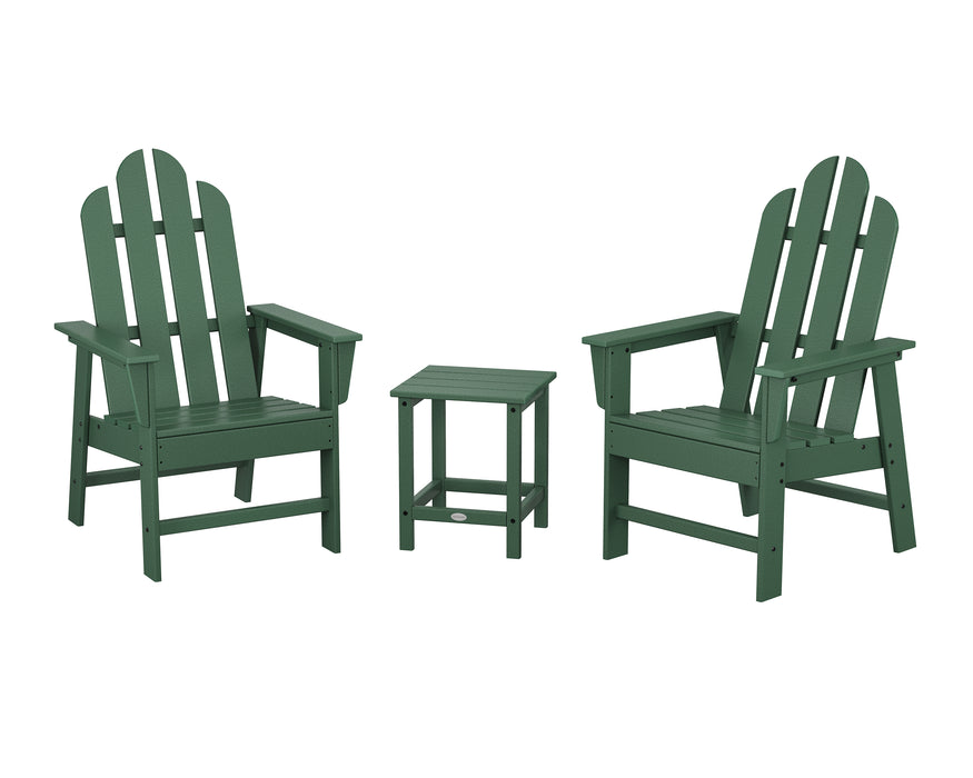 POLYWOOD® Long Island 3-Piece Upright Adirondack Chair Set in Lime