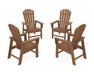 POLYWOOD 4-Piece South Beach Casual Chair Conversation Set in Teak