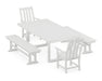 POLYWOOD Vineyard 5-Piece Dining Set with Trestle Legs in White