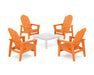 POLYWOOD® 5-Piece Vineyard Grand Upright Adirondack Chair Conversation Group in Aruba / White