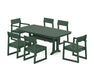 POLYWOOD EDGE 7-Piece Dining Set with Trestle Legs in Green