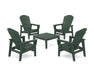 POLYWOOD® 5-Piece Nautical Grand Upright Adirondack Chair Conversation Group in Green