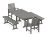 POLYWOOD Signature 5-Piece Dining Set with Trestle Legs in Slate Grey